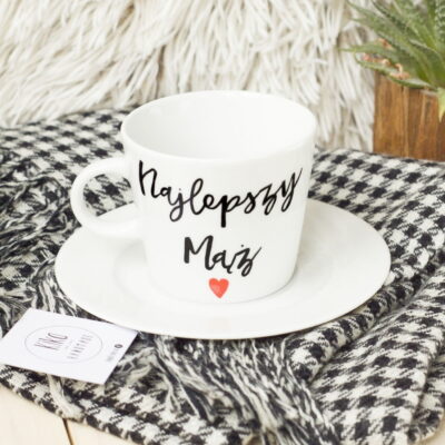 Filiżanka Najlepszy Mąż – ręcznie zdobiona porcelana Kika Handmade Filiżanka Najlepszy Mąż – ręcznie zdobiona porcelana Kika Handmade