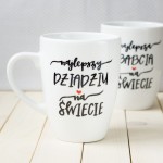 Kubek Najlepszy Dziadziu na Świecie – ręcznie zdobiona porcelana Kika Handmade