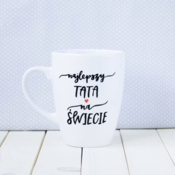 Kubek Najlepszy Tata na Świecie – ręcznie zdobiona porcelana Kika Handmade