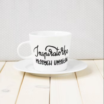 Filiżanka Inspiratorka – ręcznie zdobiona porcelana Kika Handmade Filiżanka Inspiratorka – ręcznie zdobiona porcelana Kika Handmade