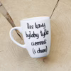 Kubek Bez kawy była by tylko ciemność – ręcznie zdobiona porcelana Kika Handmade