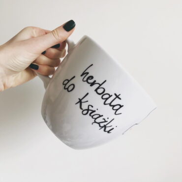 Kubek XXL do książki – ręcznie zdobiona porcelana Kika Handmade