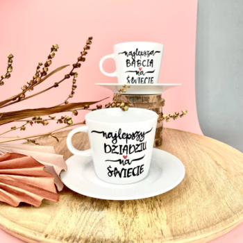 Filiżanka Najlepszy Dziadziu na Świecie – ręcznie zdobiona porcelana Kika Handmade