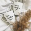 Zestaw kubków dla Rodziców Chrzestnych – ręcznie zdobiona porcelana Kika Handmade