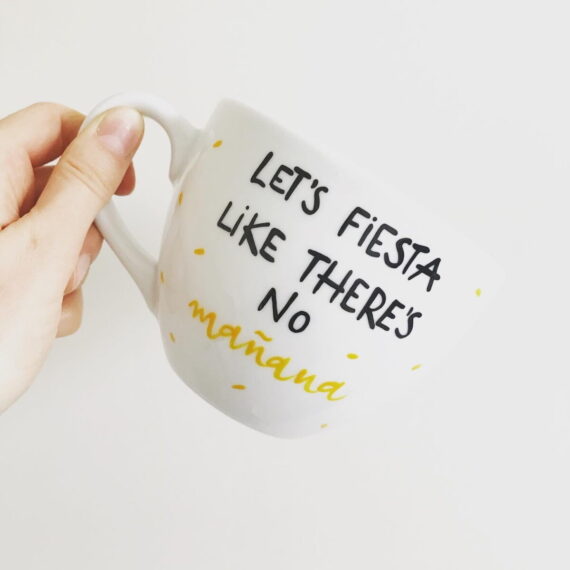 Kubek Mañana – ręcznie zdobiona porcelana Kika Handmade