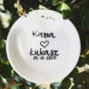 Talerzyk na obrączki ślub – ręcznie zdobiona porcelana Kika Handmade