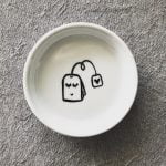 Spodek na torebkę herbaty Teabag – ręcznie zdobiona porcelana Kika Handmade