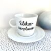 Filiżanka Eliksir cierpliwości – ręcznie zdobiona porcelana Kika Handmade