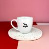 Kubek 300 ml z Twoim napisem – ręcznie zdobiona porcelana Kika Handmade