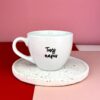 Kubek 500 ml z Twoim napisem – ręcznie zdobiona porcelana Kika Handmade