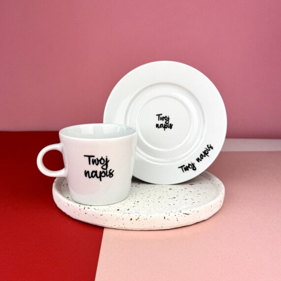 Filiżanka 200 ml z Twoim napisem – ręcznie zdobiona porcelana Kika Handmade