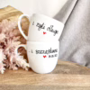 Zestaw kubków I żyli długo i szczęśliwie 300 ml – ręcznie zdobiona porcelana Kika Handmade