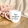 Kubek Życie zaczyna się po kawie 300 ml – ręcznie zdobiona porcelana Kika Handmade