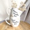 Zestaw kubków dla Rodziców Chrzestnych 300 ml – ręcznie zdobiona porcelana Kika Handmade
