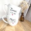 Zestaw kubków żona i mąż 300 ml – ręcznie zdobiona porcelana Kika Handmade