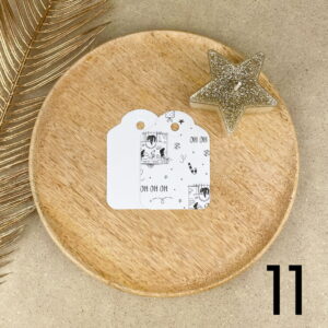 Bilecik prezentowy Świąteczny czarno-biały – ręcznie zdobiona porcelana Kika Handmade Bilecik prezentowy Świąteczny czarno-biały – ręcznie zdobiona porcelana Kika Handmade