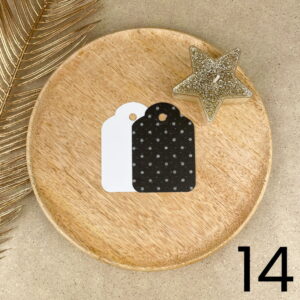 Bilecik prezentowy Świąteczny czarno-biały – ręcznie zdobiona porcelana Kika Handmade Bilecik prezentowy Świąteczny czarno-biały – ręcznie zdobiona porcelana Kika Handmade