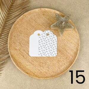 Bilecik prezentowy Świąteczny czarno-biały – ręcznie zdobiona porcelana Kika Handmade Bilecik prezentowy Świąteczny czarno-biały – ręcznie zdobiona porcelana Kika Handmade