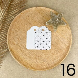 Bilecik prezentowy Świąteczny czarno-biały – ręcznie zdobiona porcelana Kika Handmade Bilecik prezentowy Świąteczny czarno-biały – ręcznie zdobiona porcelana Kika Handmade