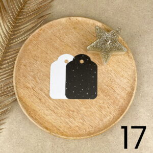 Bilecik prezentowy Świąteczny czarno-biały – ręcznie zdobiona porcelana Kika Handmade Bilecik prezentowy Świąteczny czarno-biały – ręcznie zdobiona porcelana Kika Handmade