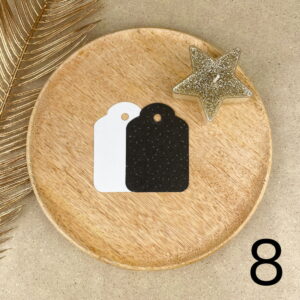 Bilecik prezentowy Świąteczny czarno-biały – ręcznie zdobiona porcelana Kika Handmade Bilecik prezentowy Świąteczny czarno-biały – ręcznie zdobiona porcelana Kika Handmade