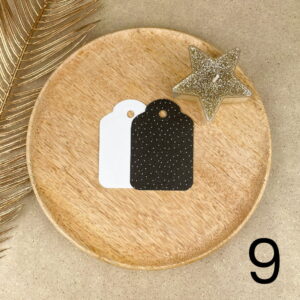 Bilecik prezentowy Świąteczny czarno-biały – ręcznie zdobiona porcelana Kika Handmade Bilecik prezentowy Świąteczny czarno-biały – ręcznie zdobiona porcelana Kika Handmade