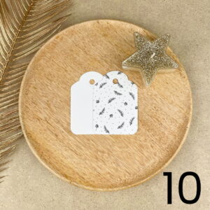 Bilecik prezentowy Świąteczny czarno-biały – ręcznie zdobiona porcelana Kika Handmade Bilecik prezentowy Świąteczny czarno-biały – ręcznie zdobiona porcelana Kika Handmade