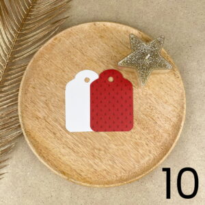 Bilecik prezentowy Świąteczny czerwony – ręcznie zdobiona porcelana Kika Handmade