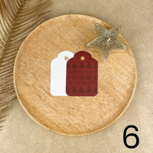 Bilecik prezentowy Świąteczny czerwony – ręcznie zdobiona porcelana Kika Handmade