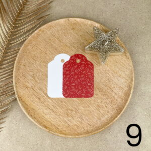 Bilecik prezentowy Świąteczny czerwony – ręcznie zdobiona porcelana Kika Handmade