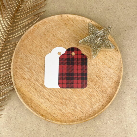 Bilecik prezentowy – Świąteczna Krata – ręcznie zdobiona porcelana Kika Handmade Bilecik prezentowy – Świąteczna Krata – ręcznie zdobiona porcelana Kika Handmade