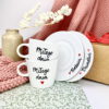 Zestaw filiżanek Miłego dnia Babciu i Dziadku – ręcznie zdobiona porcelana Kika Handmade