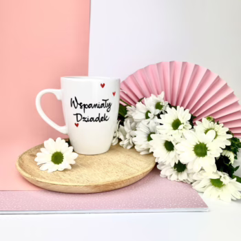 Kubek Wspaniały Dziadek – ręcznie zdobiona porcelana Kika Handmade