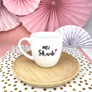 Kubek Mój Skarb 300 ml – ręcznie zdobiona porcelana Kika Handmade