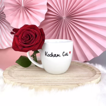 Kubek Kocham Cię 300 ml – ręcznie zdobiona porcelana Kika Handmade