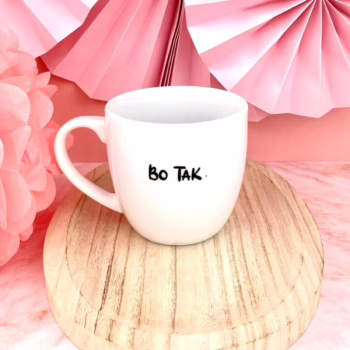 Kubek BO TAK. BO NIE. 300 ml – ręcznie zdobiona porcelana Kika Handmade