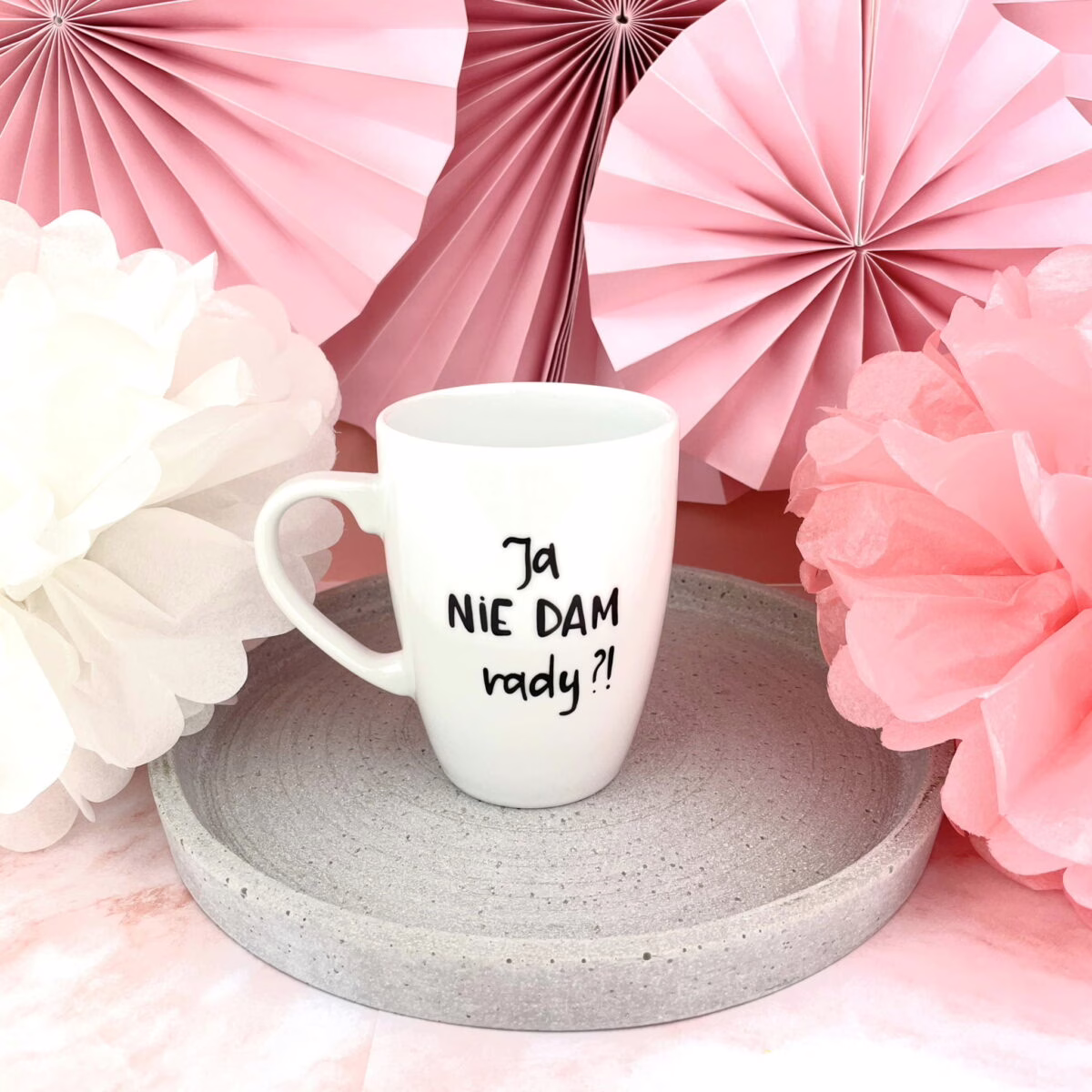 Kubek Ja nie dam rady ? – ręcznie zdobiona porcelana Kika Handmade Kubek Ja nie dam rady ? – ręcznie zdobiona porcelana Kika Handmade