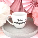 Kubek 300 ml – Eliksir świętego spokoju – ręcznie zdobiona porcelana Kika Handmade