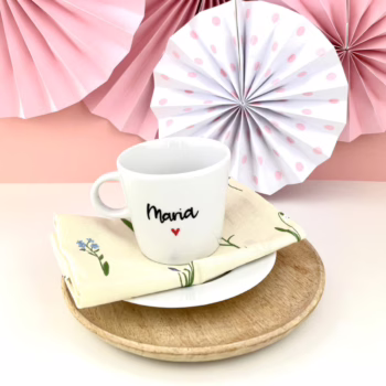 Filiżanka z imieniem 200 ml – ręcznie zdobiona porcelana Kika Handmade