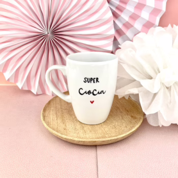 Kubek Super ciocia – ręcznie zdobiona porcelana Kika Handmade