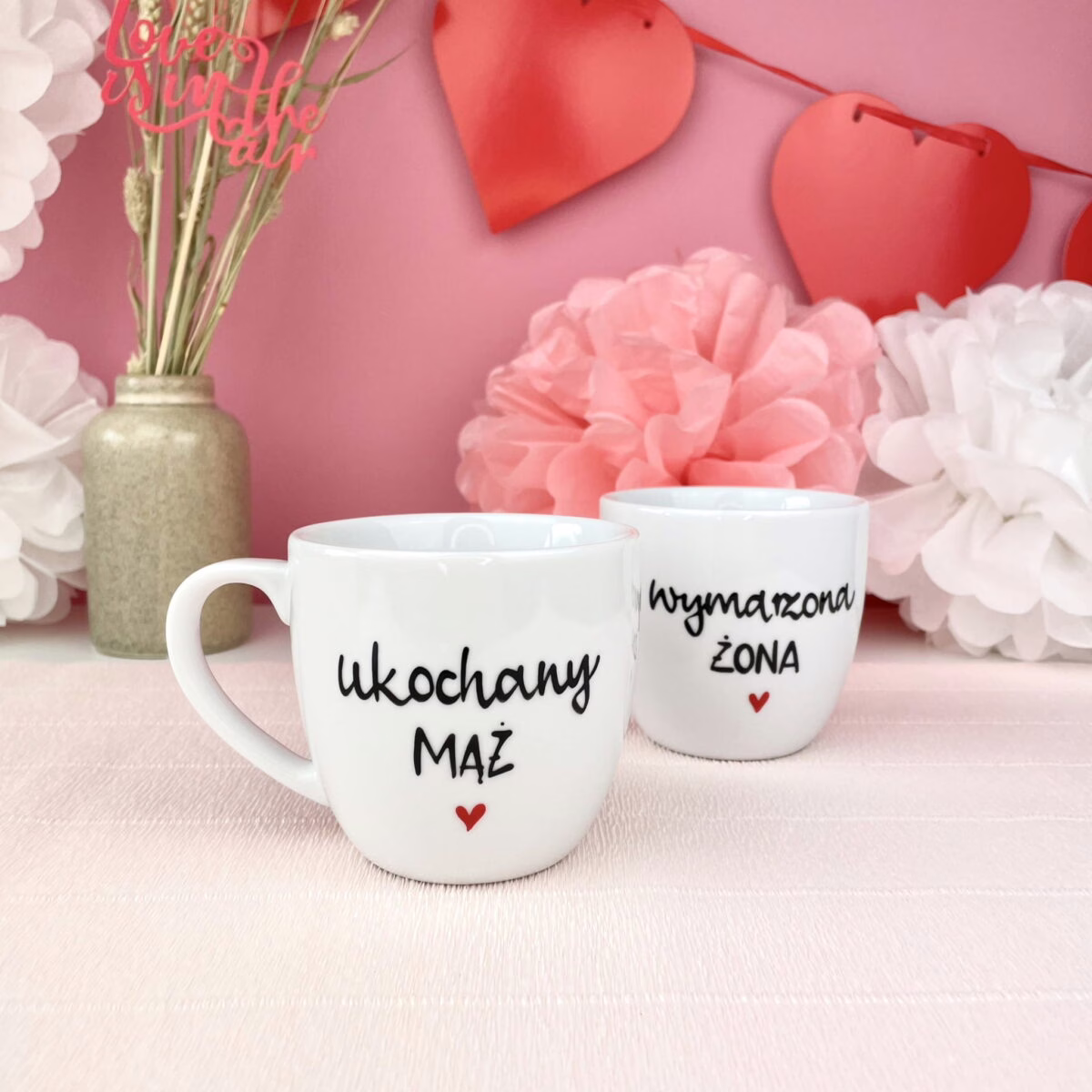 Kubek 300 ml – Ukochany mąż – ręcznie zdobiona porcelana Kika Handmade