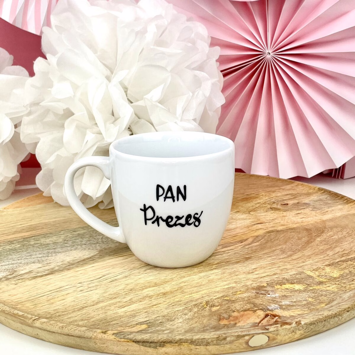 Kubek 300 ml – Pan Prezes – ręcznie zdobiona porcelana Kika Handmade