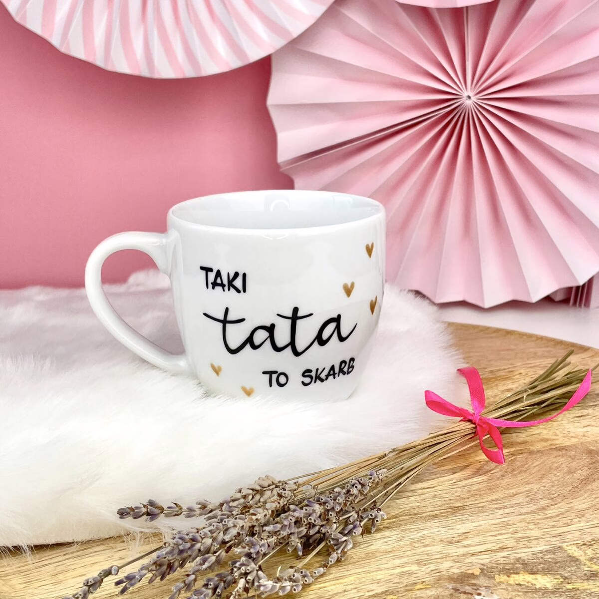 Kubek 300 ml – Taki tata to skarb – ręcznie zdobiona porcelana Kika Handmade Kubek 300 ml – Taki tata to skarb – ręcznie zdobiona porcelana Kika Handmade