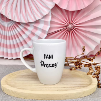 Kubek 360 ml – Pani Prezes – ręcznie zdobiona porcelana Kika Handmade