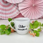 Kubek 300 ml – Eliksir szczęścia – ręcznie zdobiona porcelana Kika Handmade