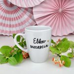 Kubek 360 ml – Eliksir szczęścia – ręcznie zdobiona porcelana Kika Handmade