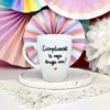 Kubek 360 ml – Cierpliwość to moje drugie imię – ręcznie zdobiona porcelana Kika Handmade