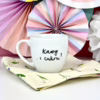 Kubek Kawy i cukru! – 300 ml – ręcznie zdobiona porcelana Kika Handmade