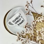 Filiżanka espresso KAWA ! – ręcznie zdobiona porcelana Kika Handmade