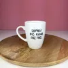 Kubek 360 ml – Lepiej pić kawę niż nie – ręcznie zdobiona porcelana Kika Handmade